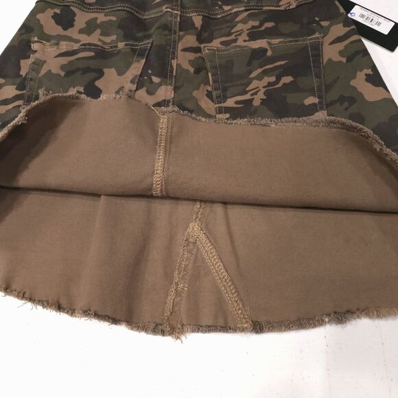 Y2K Camo Denim Jean Skirt Sz6 28W Pockets Grunge Punk Western Rock Baddie Street - Picture 14 of 16